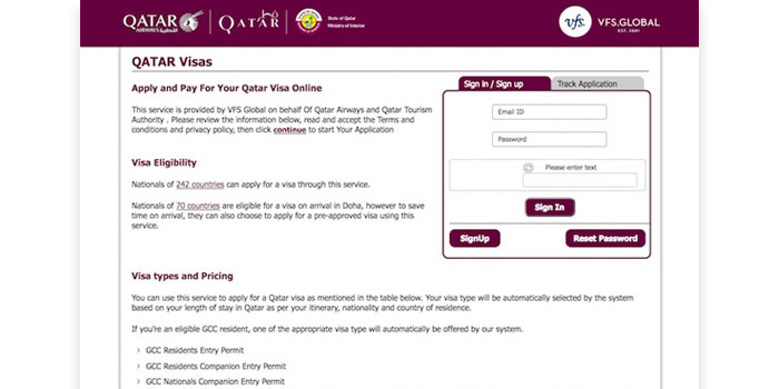 apply tourist visa qatar online
