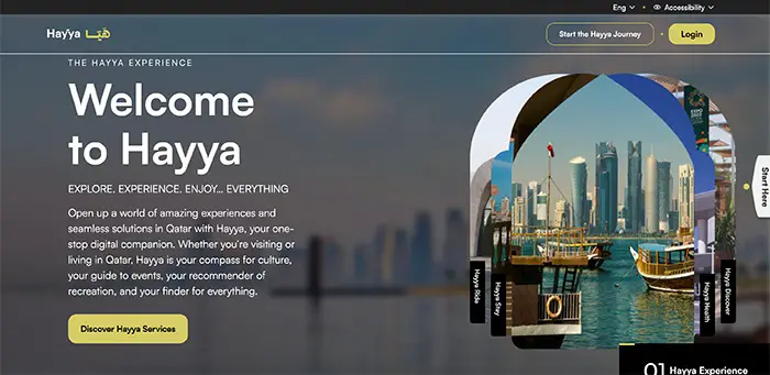 Home page of Hayya Portal 2024